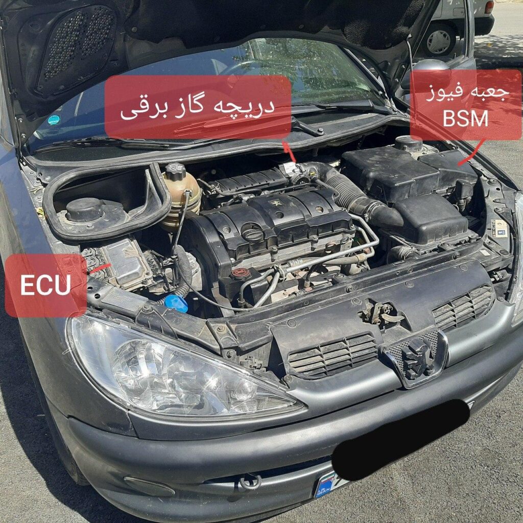 محل نصب جعبه فیوز BSM در خودرو ۲۰۶ 